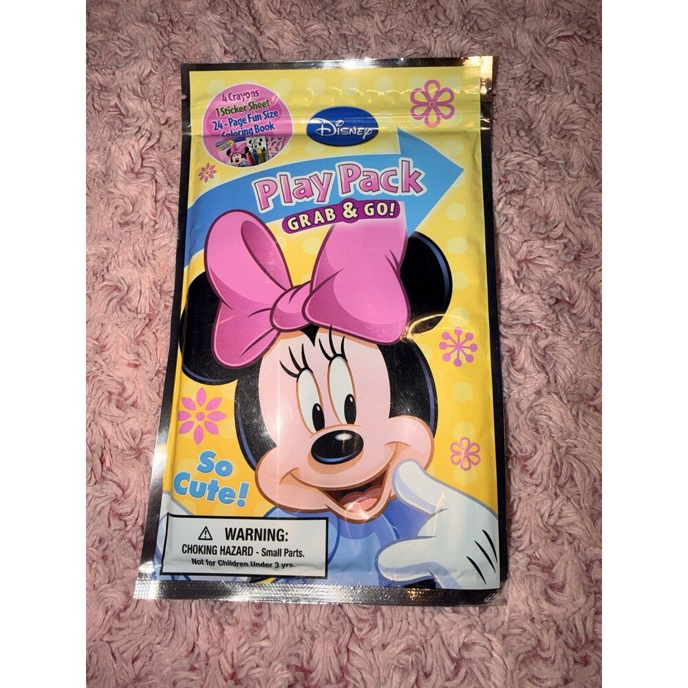 Disney Minnie Mouse Play Pack Grab & Go Activity Yellow Color 24 Pages Sticker